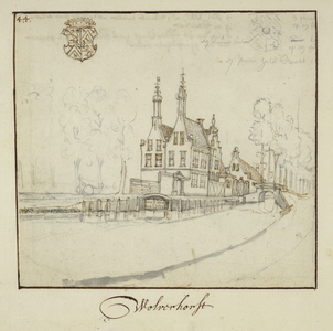 135451 Gezicht op het huis Wulvenhorst aan de Kromwijkerdijk te Linschoten, met op de voorgrond de Kromwijkse Wetering. ...